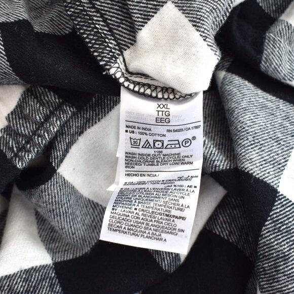 Men's Old Navy Straight Flannel Pajama Sleep Pants XXLARGE Black Buffalo Plaid - Picture 10 of 10